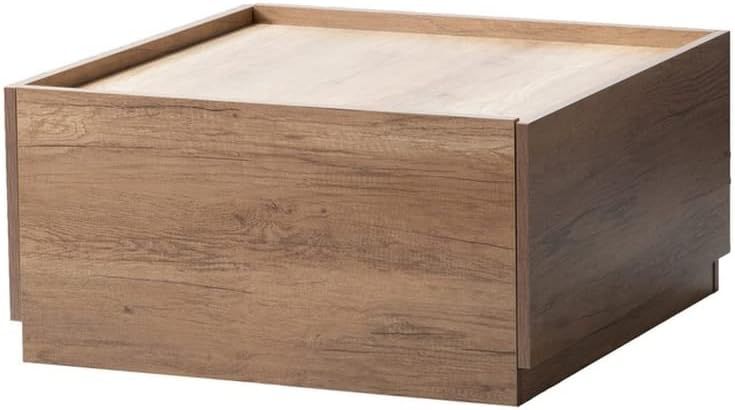 Lilola Home Eleanor Light Brown Wood Finish Coffee Table with 2 Handleless Drawers | Amazon (US)