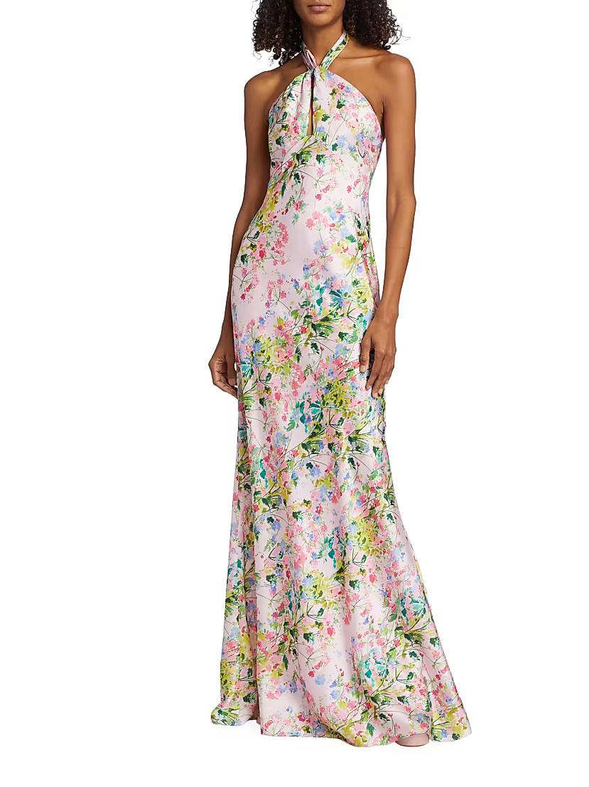 Rose Satin Halter Gown | Saks Fifth Avenue