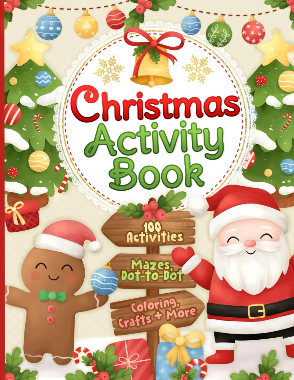 Christmas Activity Book: 100 Fun and Festive Coloring Pages, Mazes, Dot-to-Dots, Color by Numbers... | Amazon (US)