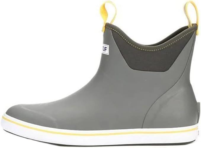 Xtratuf Men's 6 Inch Ankle Deck Boot, Gray/Yellow, Size 9 | Amazon (US)