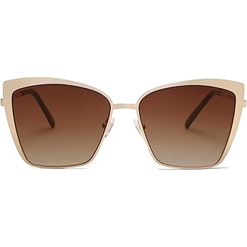 SOJOS Cateye Sunglasses for Women Fashion Mirrored Lens Metal Frame SJ1086 | Amazon (US)