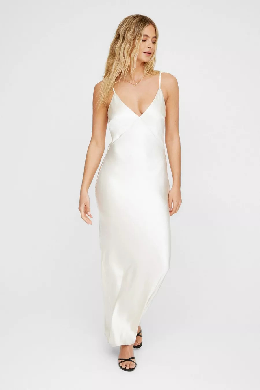 Textured Satin Paneled Maxi Slip Dress | Nasty Gal US
