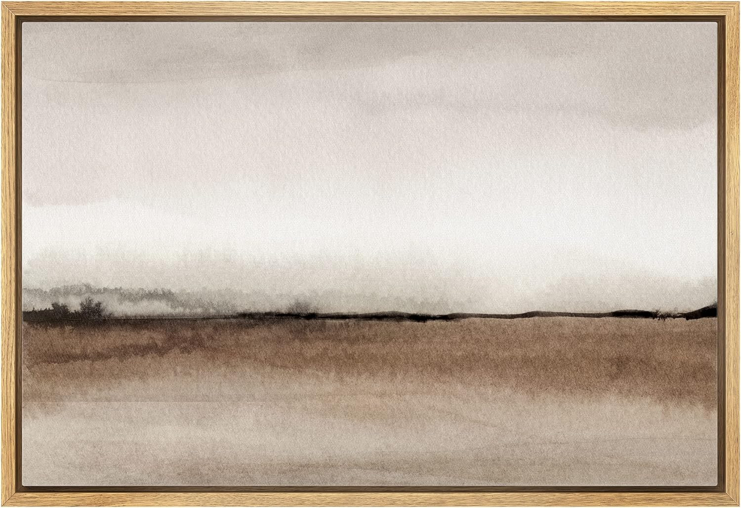 wall26 Framed Canvas Print Wall Art Minimal Brown Pastel Valley Landscape Nature Wilderness Illus... | Amazon (US)