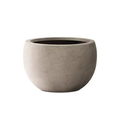 Rosemead Home & Garden Concrete Outdoor Planter Pot Beige 19.7"x19.7"x13" | Target