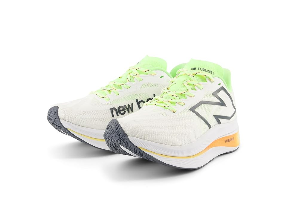 New Balance FuelCell SuperComp Trainer v2 Women's Shoes White/Bleached Lime Glo : 5 B - Medium, Rubber | Zappos