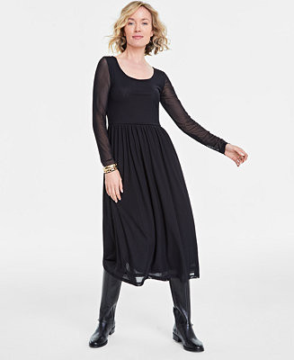 On 34th Women's Mesh Midi Dress, Created for Macy's - Macy's | Macy's