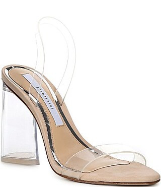 Gianni Bini Dansbie Clear Slingback Block Heel Sandals - 6 | Dillard's