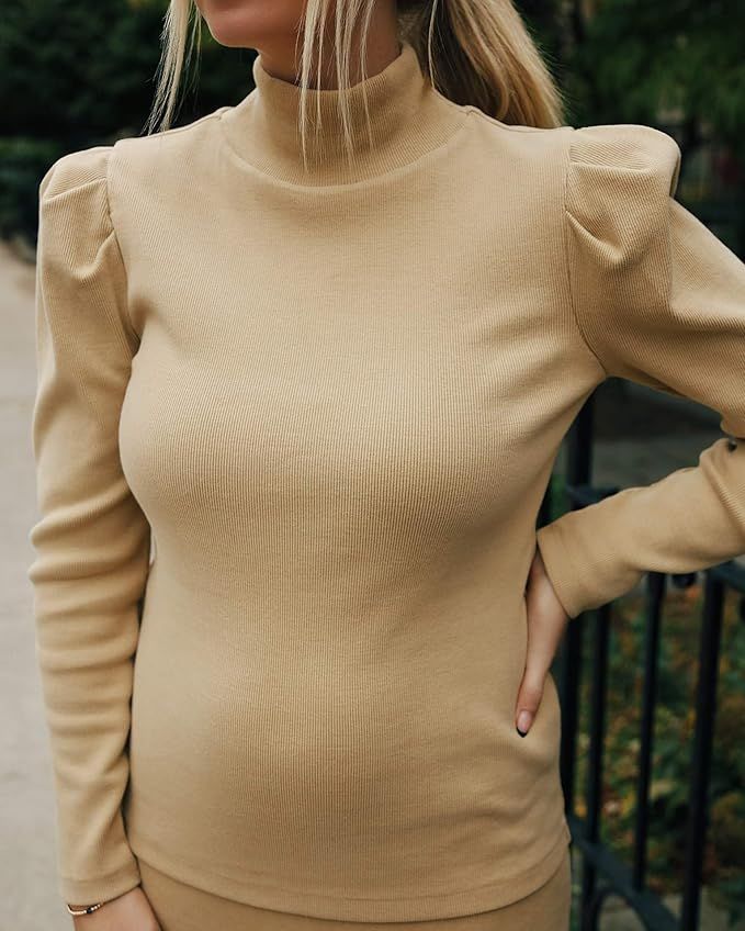 The Drop Women's Tan Funnel-Neck Top by @somewherelately | Amazon (US)
