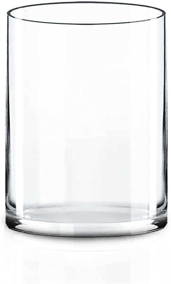 CYS EXCEL Cylinder Clear Glass Vase (H:8" D:6") | Multiple Size Choices Glass Flower Vase Centerp... | Amazon (US)