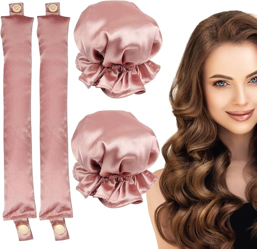 Heatless Hair Curlers,No Heat Hair Curling Rod with Soft Satin Hair Curling Caps for Long & Mediu... | Amazon (UK)