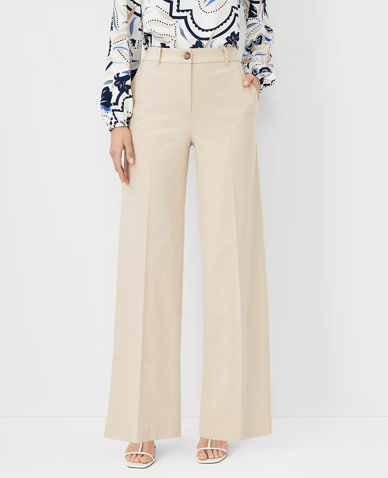 The Petite High Rise Wide Leg Chino Pant | Ann Taylor (US)