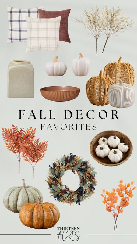 Sharing some fall decor that I own and love, with a few pieces mixed in that I have my eye on this year! 🍂

Fall decor, fall finds, pumpkins, wreath, fall florals.

#LTKSeasonal #LTKhome
