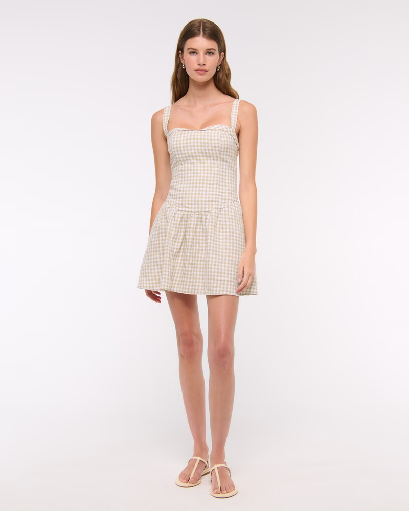 Premium Linen Drop-Waist Skort | Abercrombie & Fitch (US)