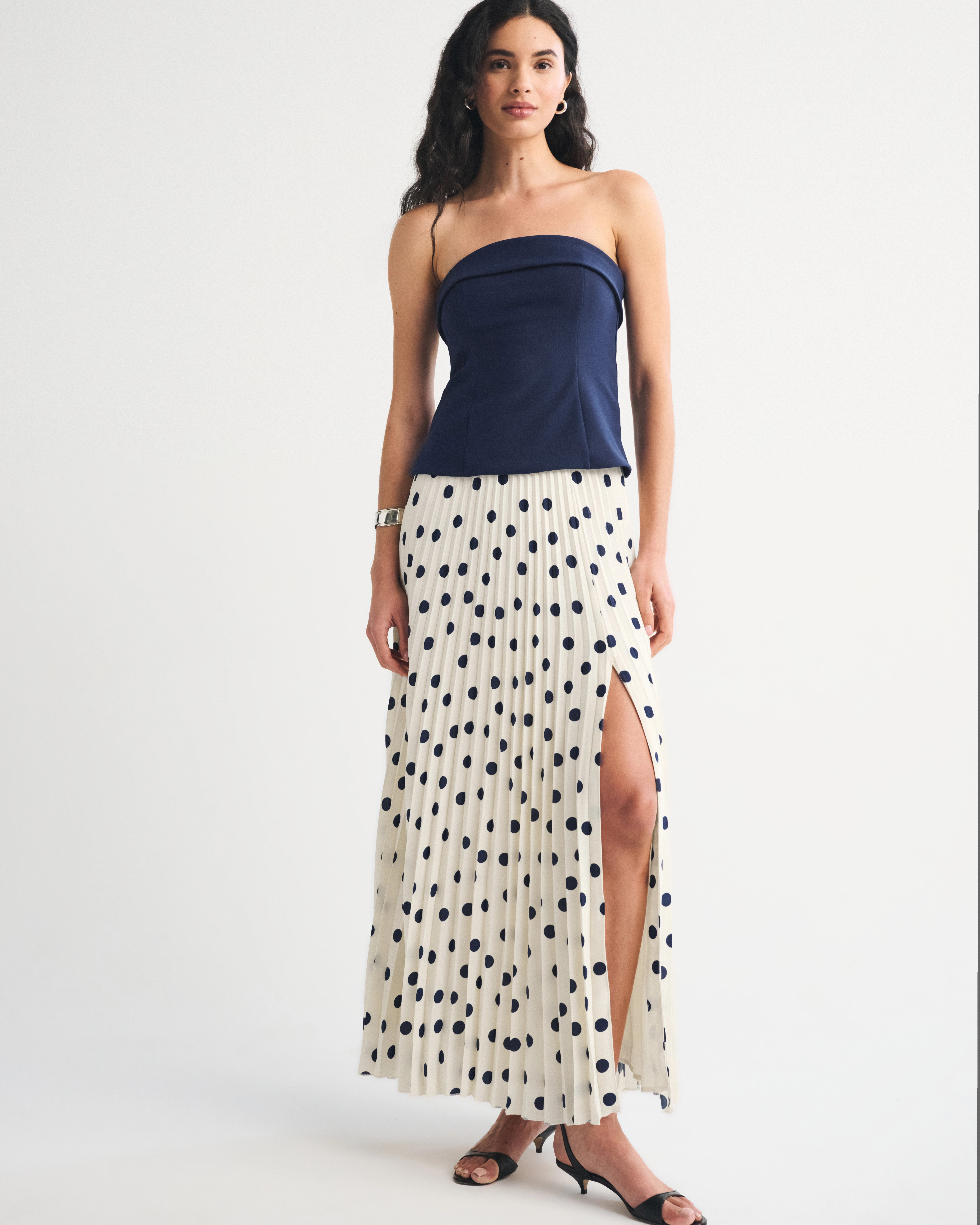 High Rise Pleated Maxi Set Skirt | Abercrombie & Fitch (US)