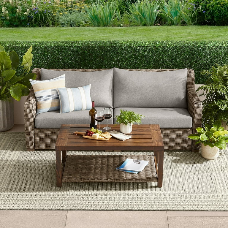 Better Homes & Gardens Bellamy 4 Piece Patio Conversation Set with Barrel Back Chairs, Gray | Walmart (US)