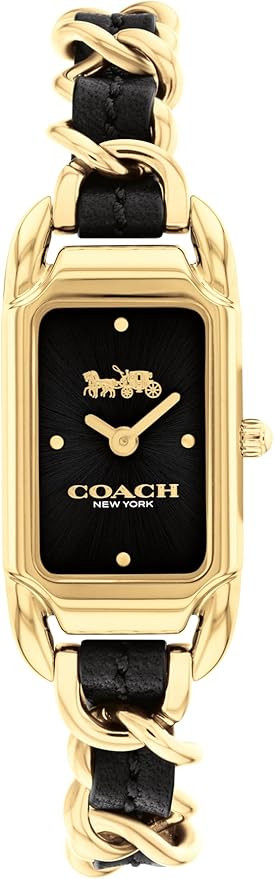 COACH Cadie Women's Watch - 2H Quartz Watch with Genuine Coach Leather on a Chainlink Bracelet - ... | Amazon (US)