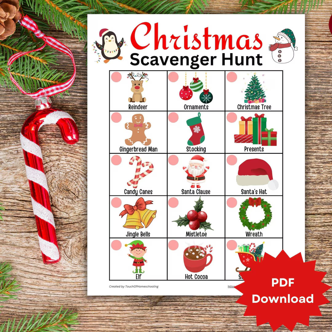 Christmas Scavenger Hunt for Kids, Christmas Activity, Christmas Worksheets, Kids Christmas Party... | Etsy (US)