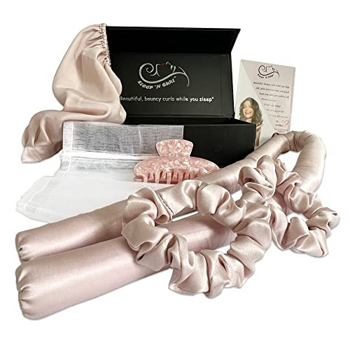 Sleep ‘N Curl - 100% Pure Mulberry Silk - Heatless Hair Curler KIT with Pure Silk Cap (Bonnet) | Amazon (US)