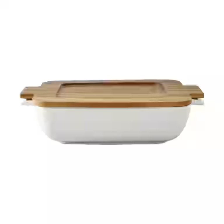 Better Homes & Gardens Ceramic Oven to Table Serveware Dish with Acacia Lid, 13.39 x 9.06 x 3.39 ... | Walmart (US)