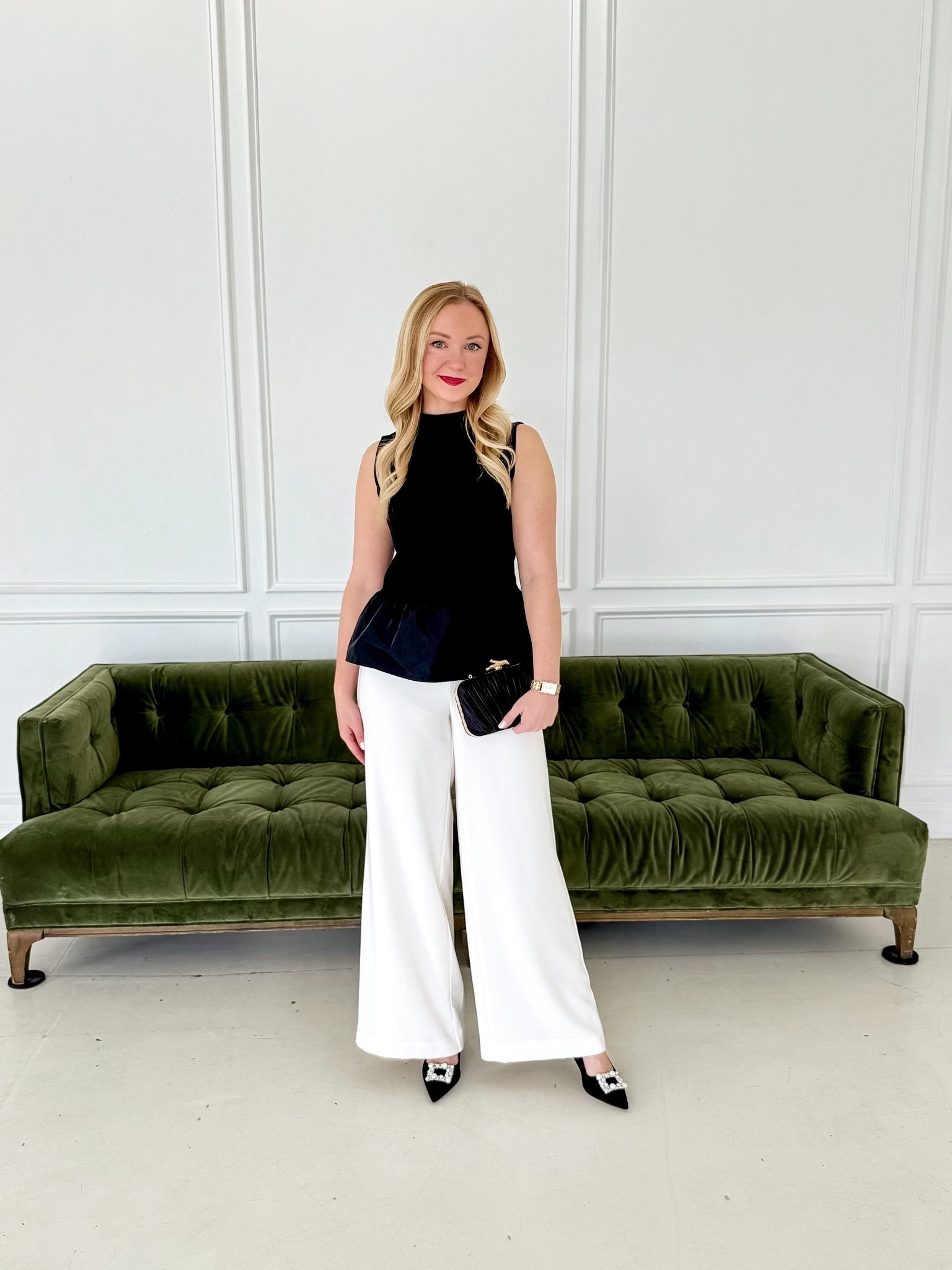 Neutral holiday outfit! Wearing a 0P in pants and XS in top 

#LTKootd #LTKHoliday #LTKSeasonal