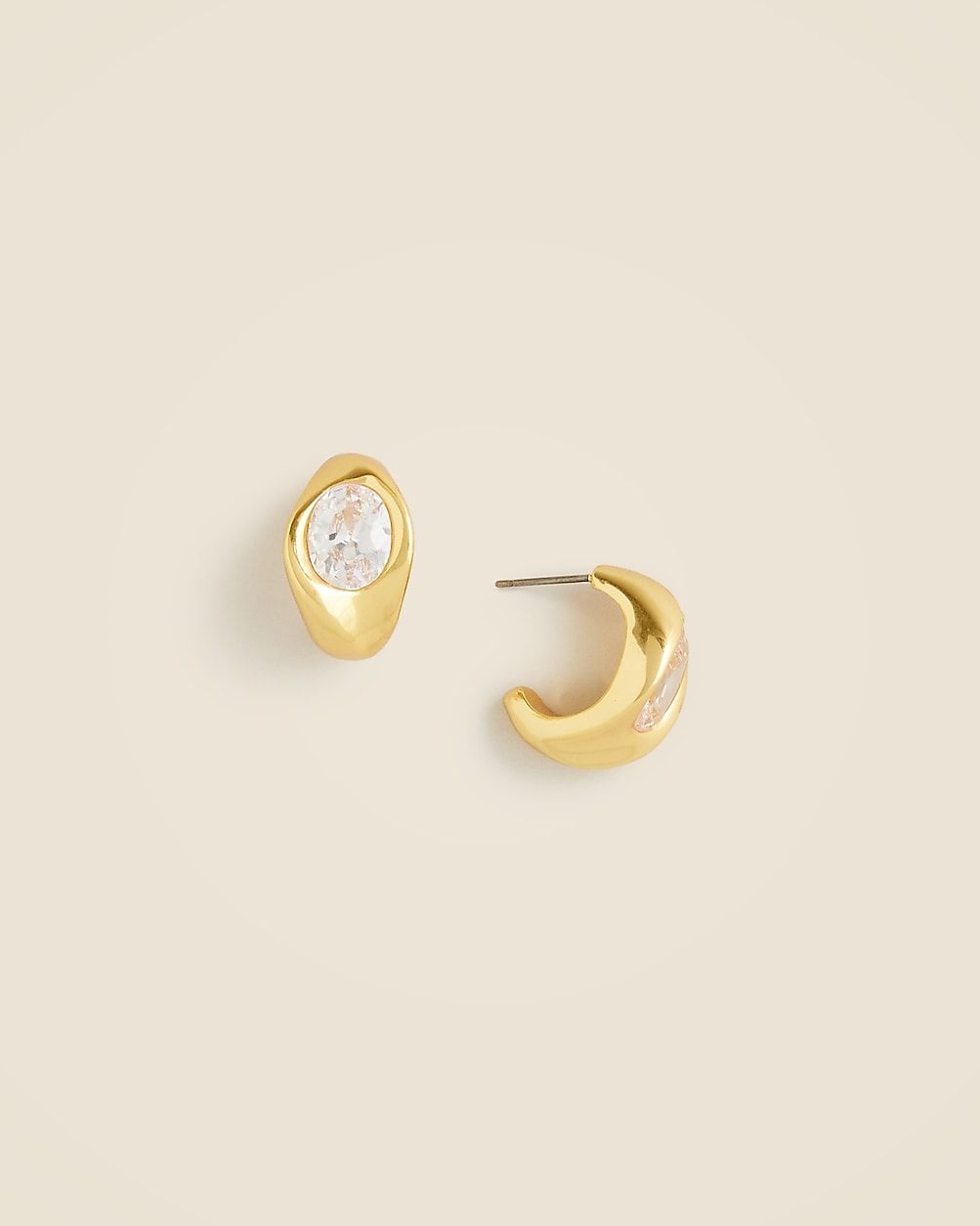 Sculpted crystal hoop earrings | J. Crew US