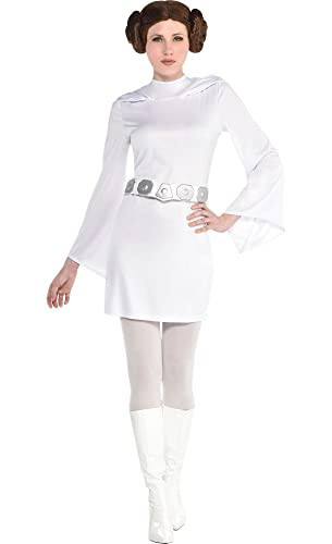 Party City Star Wars Princess Leia Costume for Women - Costume Includes Long-Sleeve Mini Dress & Belt - Costumes for Halloween, Birthday Parties, & Themed Events | Amazon (US)