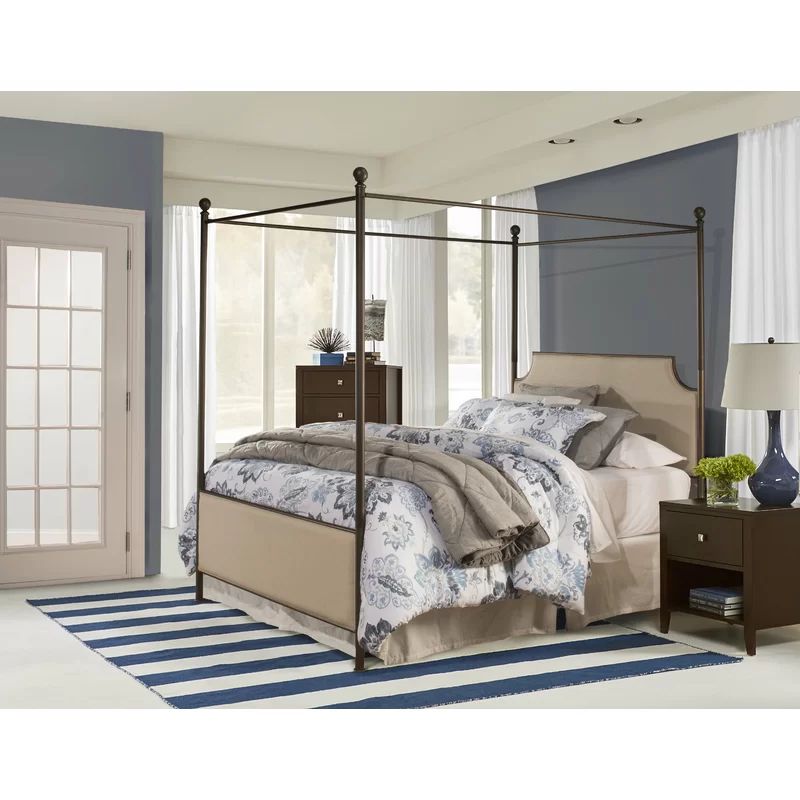 Pemberton Heights Upholstered Low Profile Canopy Bed | Wayfair North America