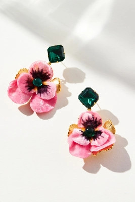 The Pink Reef Velvet Earrings | Anthropologie (US)