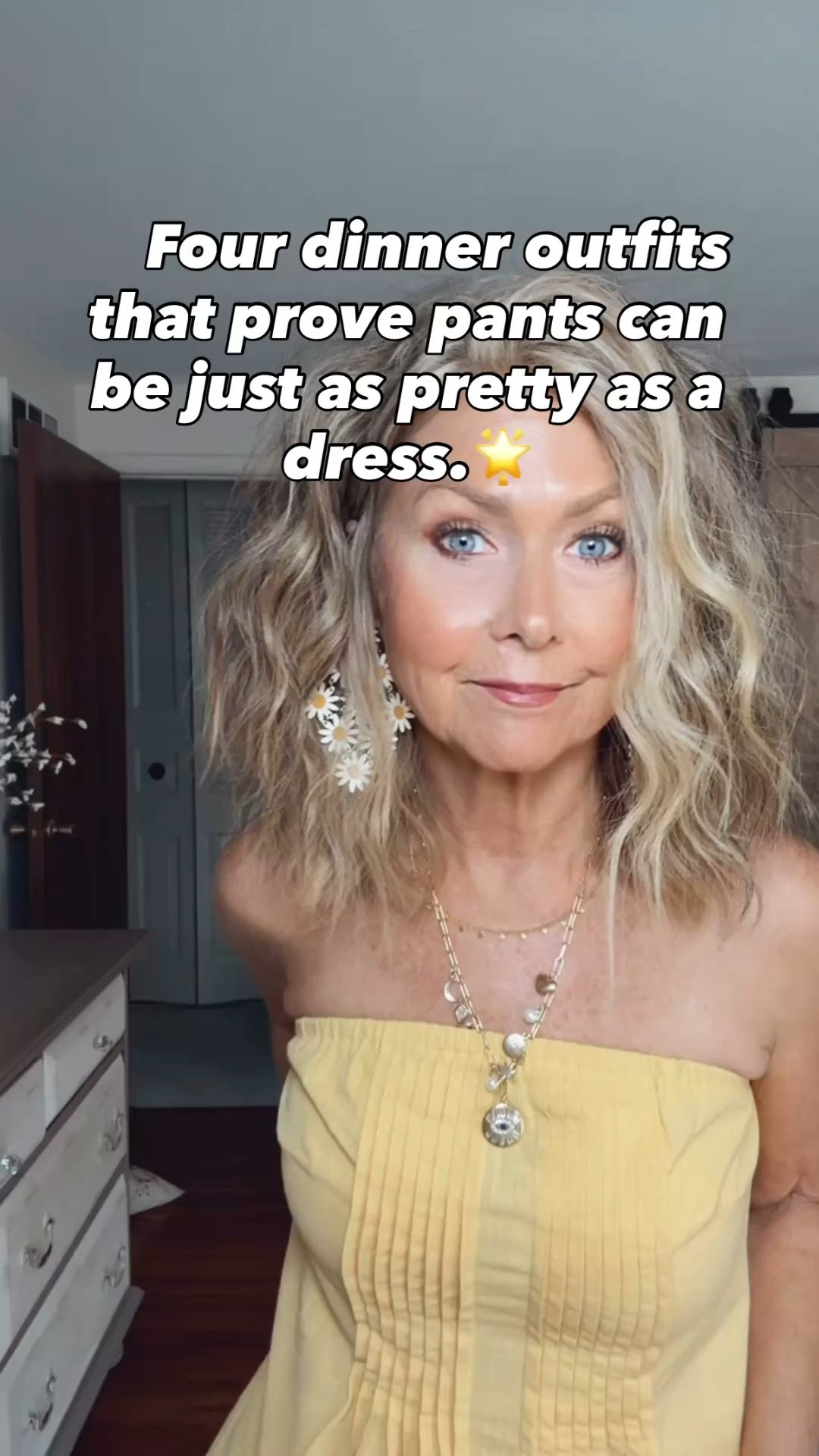 👗Still reaching for a sundress every time you go out to dinner? Let me show you 4 chic pants outfits that are just as stylish—and way more versatile.
✨✨The silver cross necklace is from Katia Designs. If you order it, use Teacherturnstrendy15 to get 15% off:)
✨All are size small.
I’m 5’3” and 115 lbs