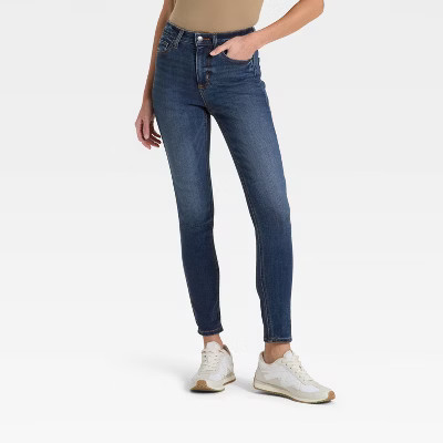 Women's High-Rise Skinny Jeans - Universal Thread™ Tinted Dark Wash 10 | Target