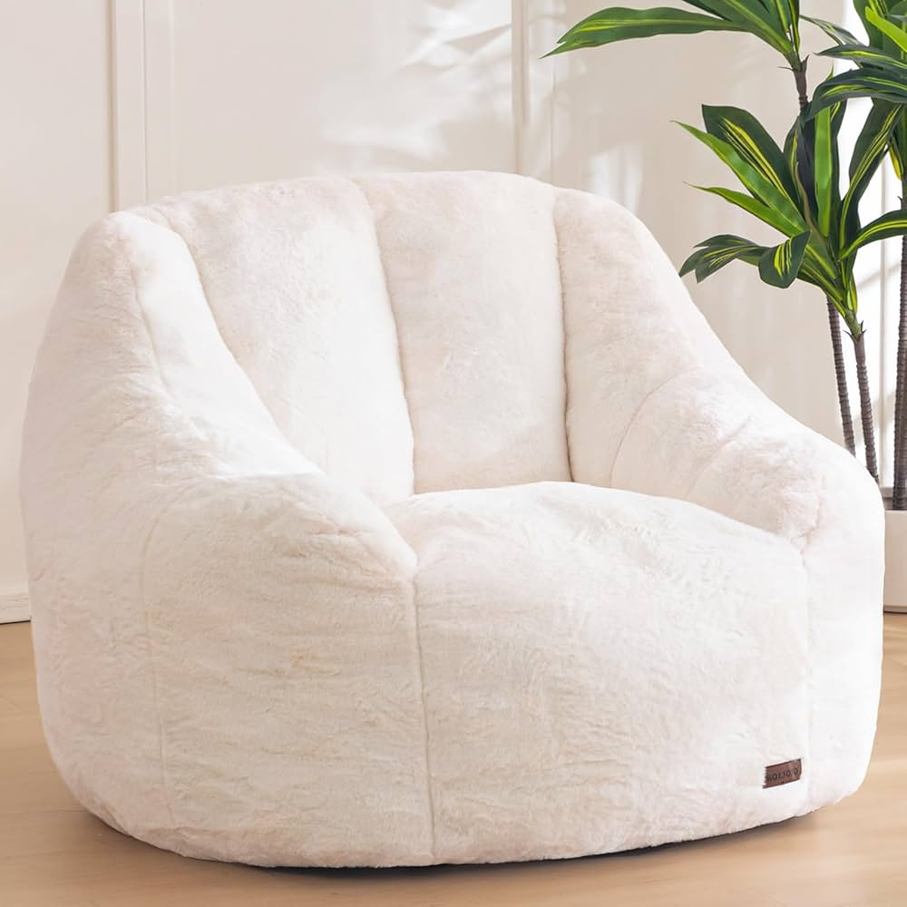 MAXYOYO Bean Bag Chair, Comfy Bean Bag Sofa with Back Support, Faux Fur Bean Bag Chair for Adults... | Amazon (US)