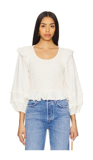 Veronika Blouse in Ivory | Revolve Clothing (Global)