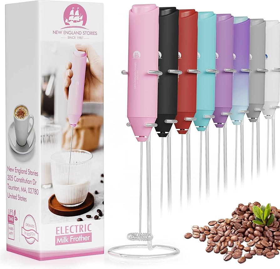 Powerful Milk Frother Handheld Foam Maker, Mini Whisk Drink Mixer for Coffee, Cappuccino, Latte, ... | Amazon (US)