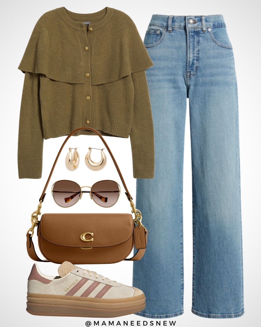 A fall transitional outfit with a cardigan, jeans, sneakers & shoulder bag 🤎

#LTKSaleAlert #LTKShoeCrush #LTKStyleTip