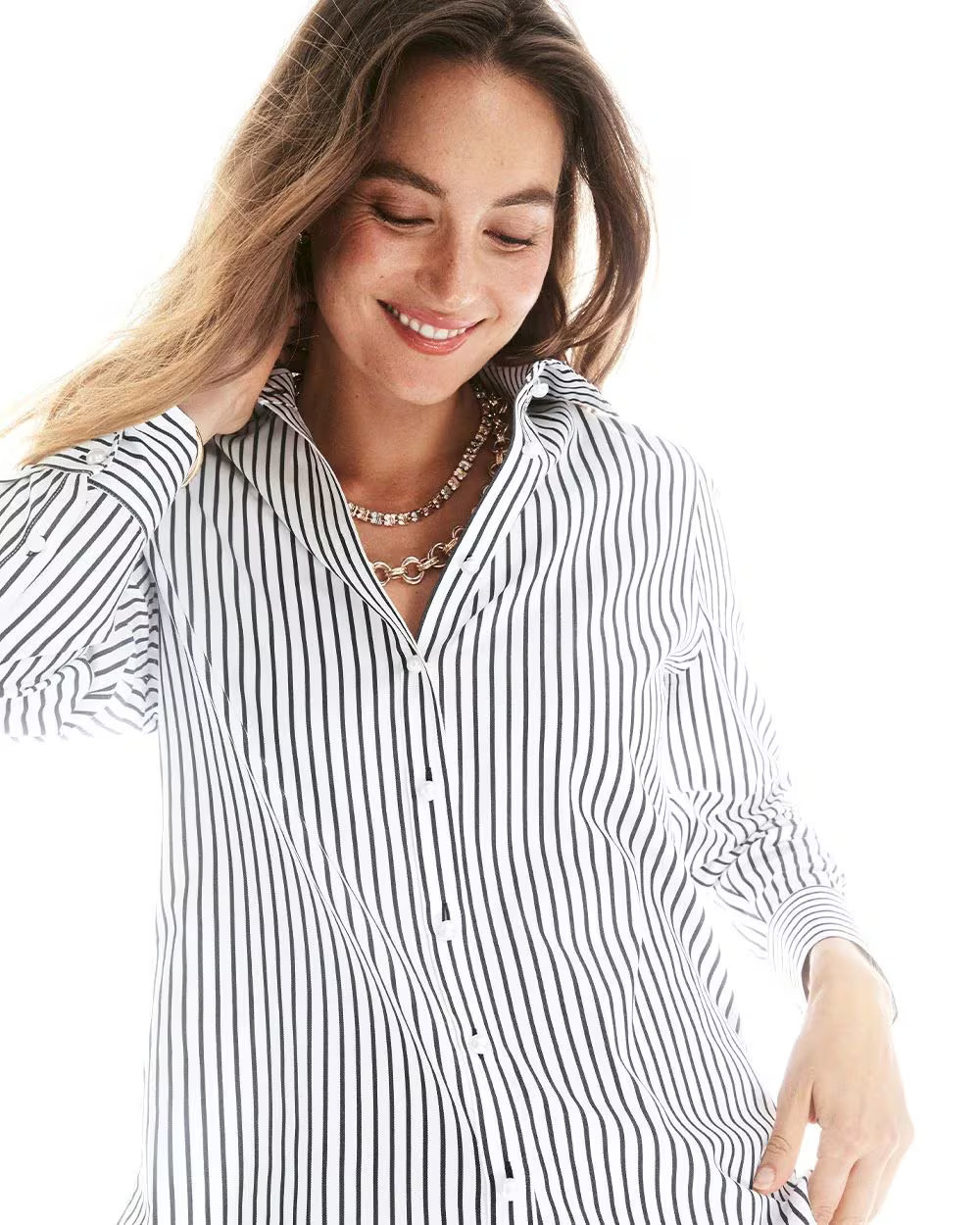No Iron™ Lurex Striped Shirt | Chico's