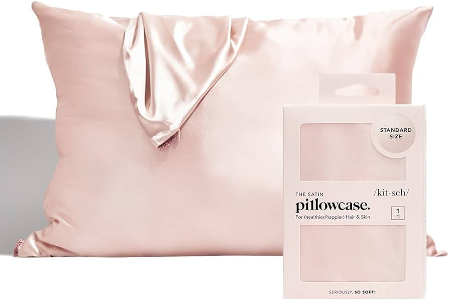 Kitsch 100% Satin Pillowcase with Zipper | Softer Than Silk | Cooling Satin Pillowcase | Satin Pi... | Amazon (US)