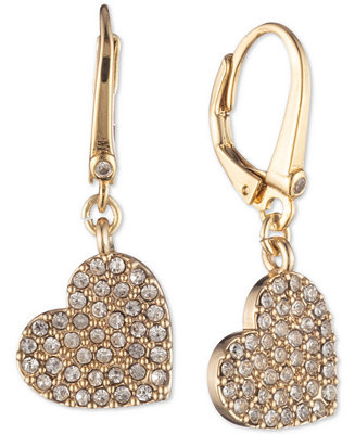 Crystal Heart Drop Lever Back Earrings | Macy's