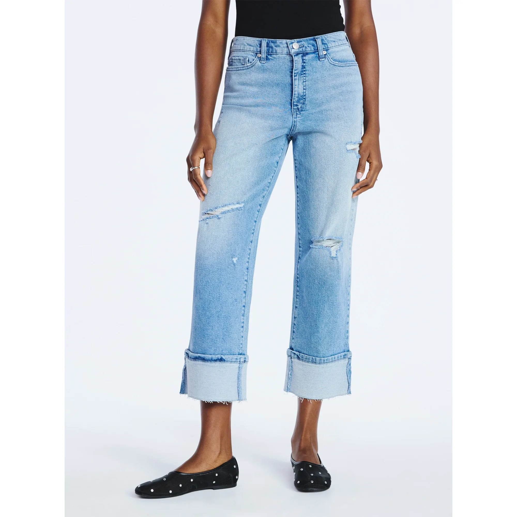 Scoop Women's and Women's Plus Benton Cuffed Ankle Jeans, 25", 27", and 29" Inseams, Sizes 0-26W | Walmart (US)