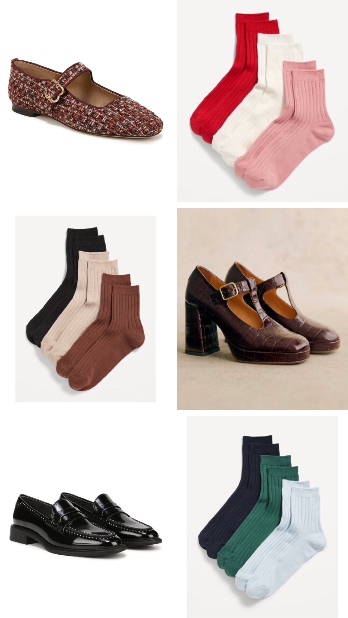 Fall sock & shoe combos 