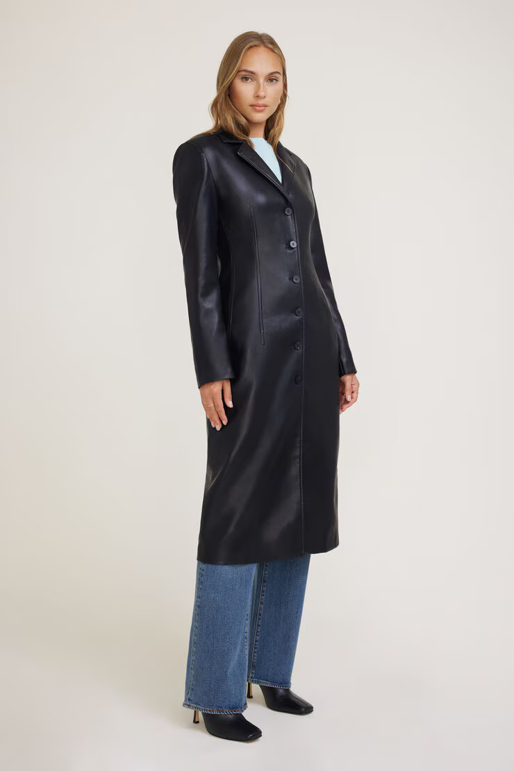 Faux Leather Trench Coat | Dynamite Clothing