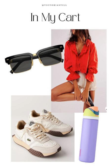Black Sunglasses - Miu Miu - Summer Top - Sneakers - Water Bottle