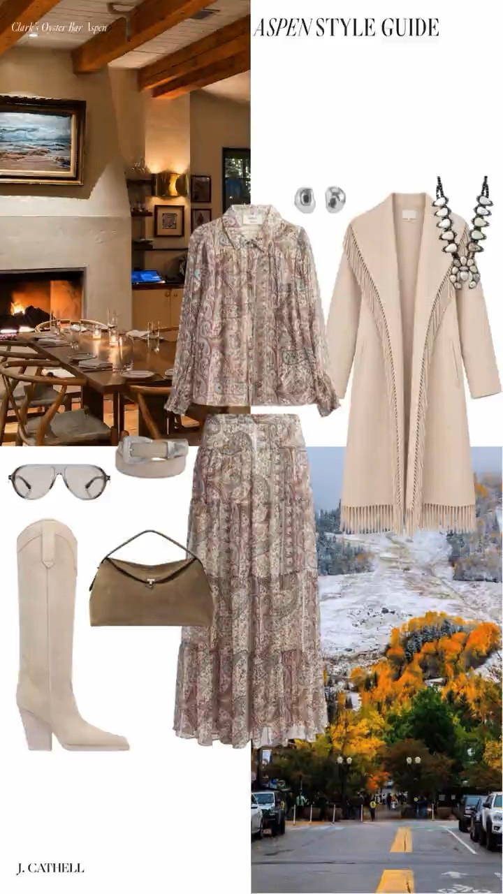🍂 Aspen in the fall is equal parts mountain escape, incredible food, and some of the best western-inspired style of the season.

In A Fall Style Guide to Aspen, I’m sharing 11 chic outfits for a luxe getaway out west, plus a few of my favorite Aspen spots and the places still on my list for next time. Think rich suede, warm layered textures, polished boots, statement jackets, and elevated western pieces that feel perfectly at home in the mountains.

Whether you’re headed to Aspen this fall or simply love the luxe western look, tap to shop all 11 outfits and start planning your own mountain moment. 🤎🏔️✨

#LTKStyle #AspenStyle #FallFashion #WesternStyle #AspenOutfits #MountainChic #LuxeWestern #FallTravel #SuedeStyle #OutfitInspiration #LTKFinds

#LTKSeasonal #LTKOver40 #LTKTravel