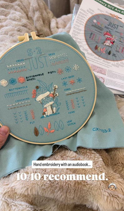 Hand Embroidery with a good audiobook... 10/10 

 #LTKdayinmylife #LTKmomlife #LTKselfcare