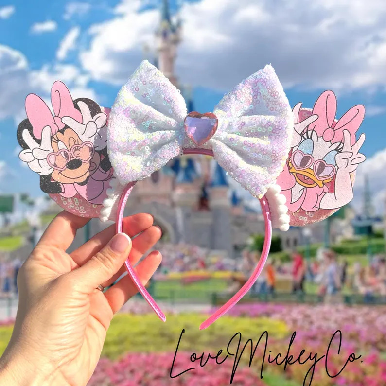 Minnie and Daisy Ears, Unique Minnie Ears, Best Friend Minnie Ears, Mouse Ears Headband, Disney e... | Etsy (Global)