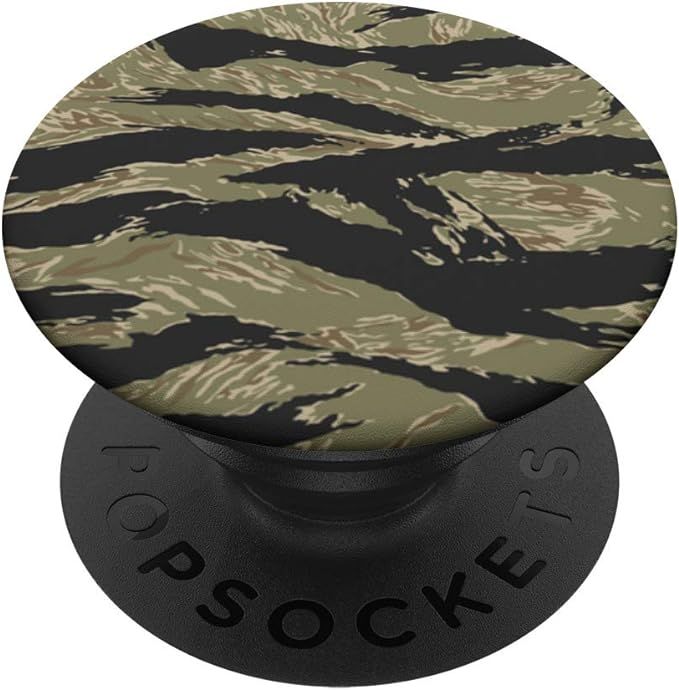Tiger Camo Vietnam War Army Military Veteran Jungle Green PopSockets PopGrip: Swappable Grip for ... | Amazon (US)