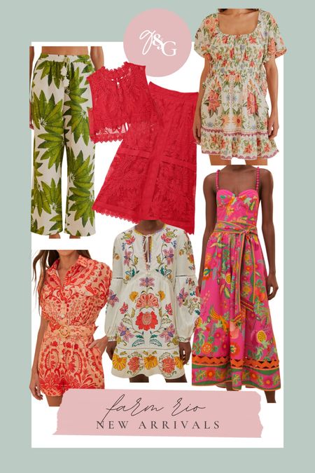 Farm Rio new arrivals! Printed dresses, matching set, eyelet skirt & top, printed romper 

#LTKStyleTip #LTKSeasonal