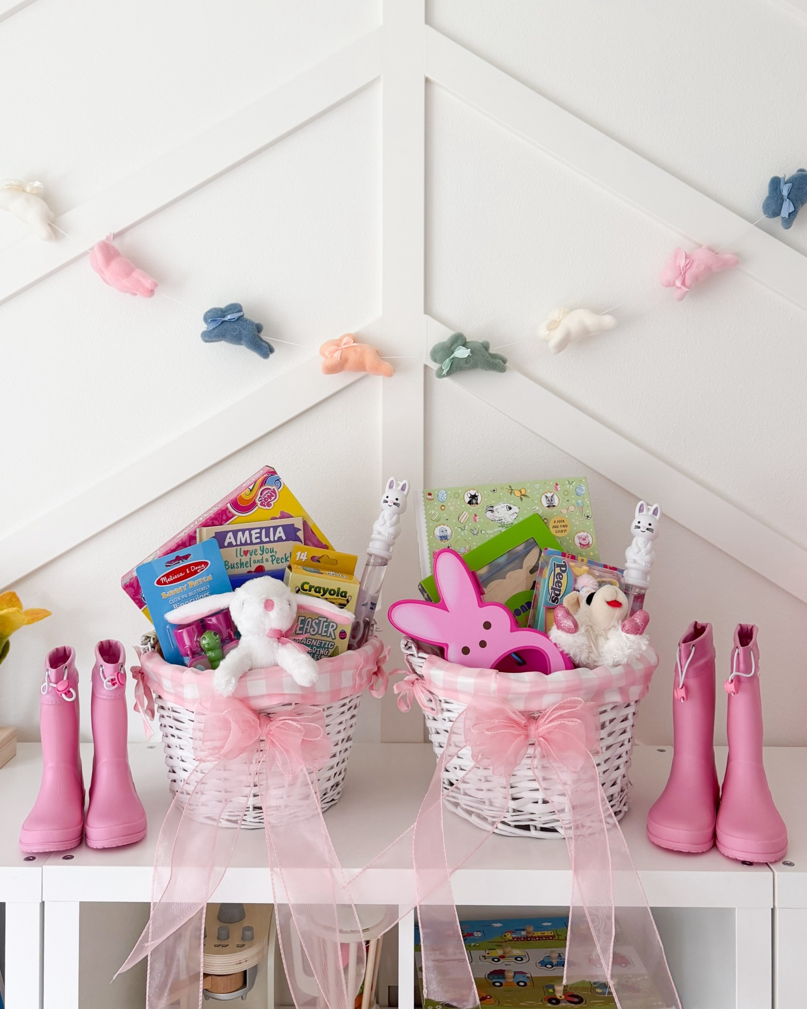 What I put in these Easter baskets for my 3 and 5 year old girls!

peeps, butterfly binoculars, magnetic tile set, egg decorator, book, rain boots, play-doh, wood bunnies, flower dress, strawberry tank dress, ruffle one piece, paper shreds, baskets 

#LTKSeasonal #LTKKids #LTKHome