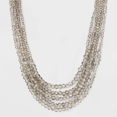 Rondelle Beaded Multi-Strand Necklace - A New Day™ Silver | Target