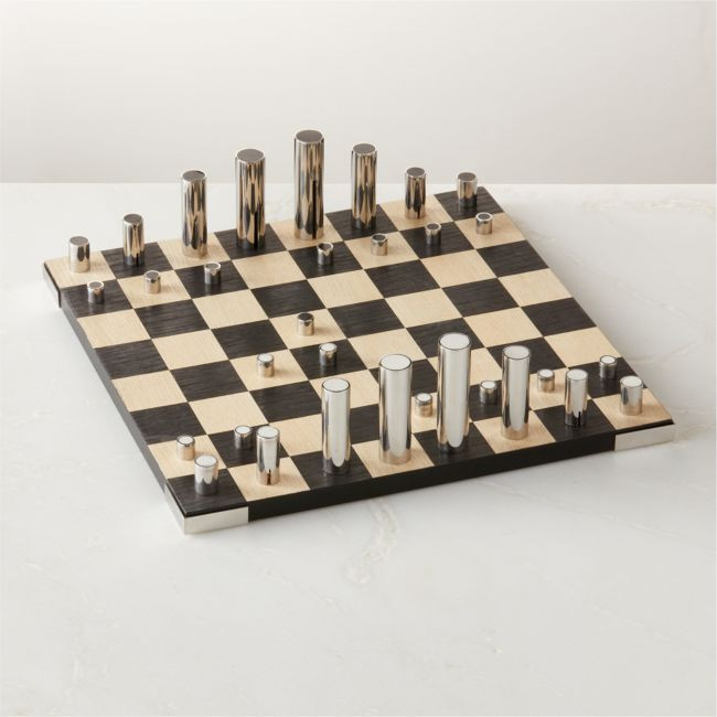 Famiglia Modern Stainless Steel Chess Set by Gianfranco Frattini | CB2