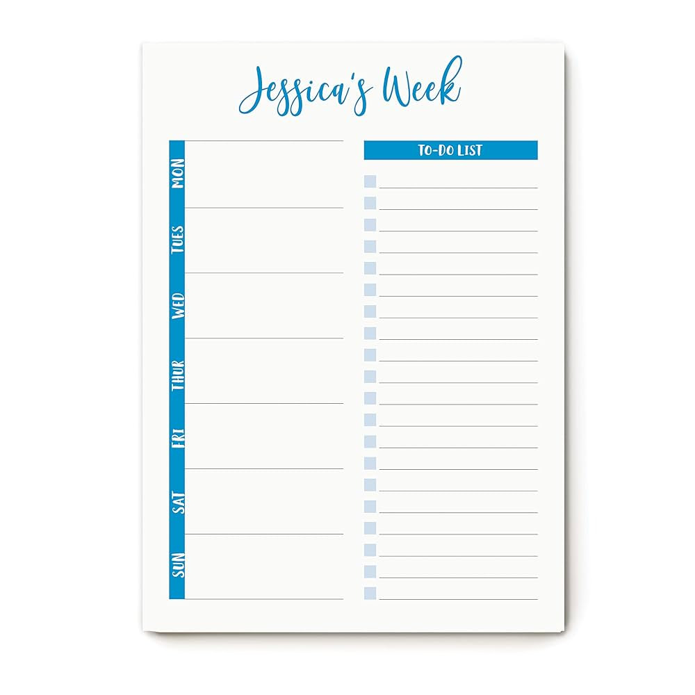 Personalized Cute NOTE PAD Daily Goals, Dayplanner To-Do List for Women or Family - WEEKLY PLAN N... | Amazon (US)